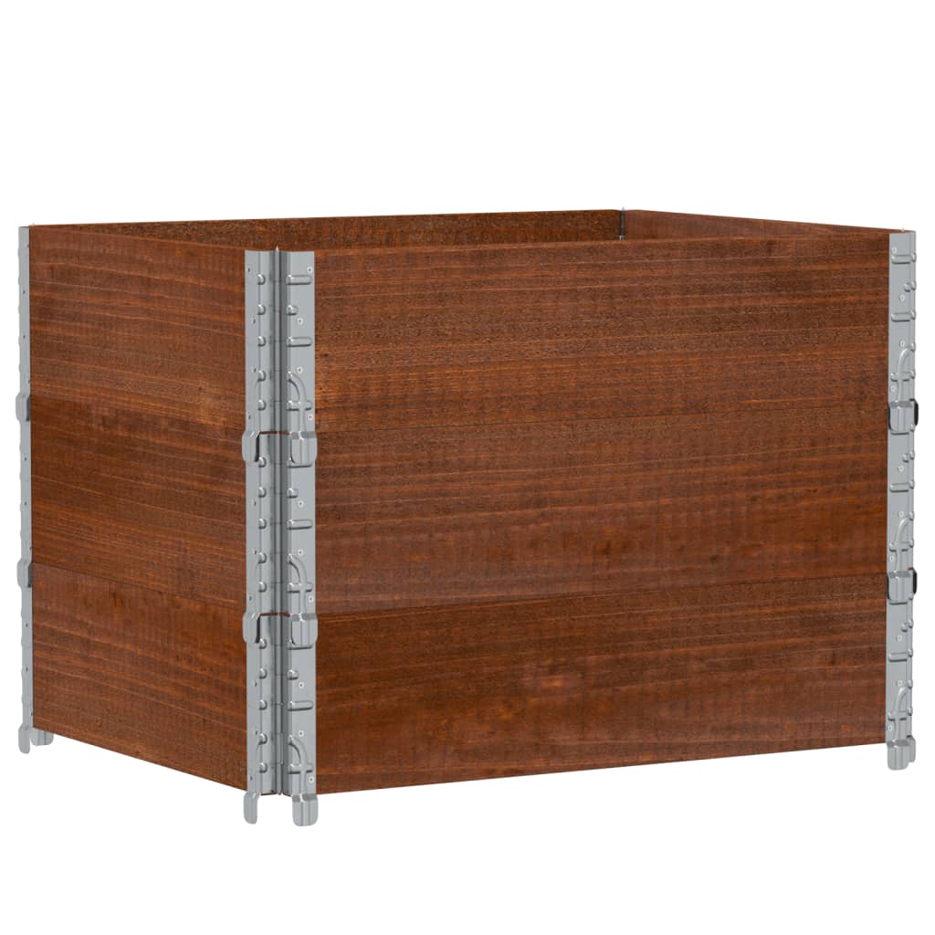 pallerammer 3 stk. 80x60 cm massivt fyrretræ brun