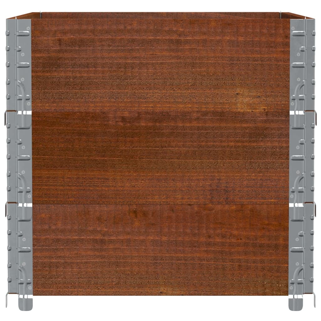 pallerammer 3 stk. 80x60 cm massivt fyrretræ brun