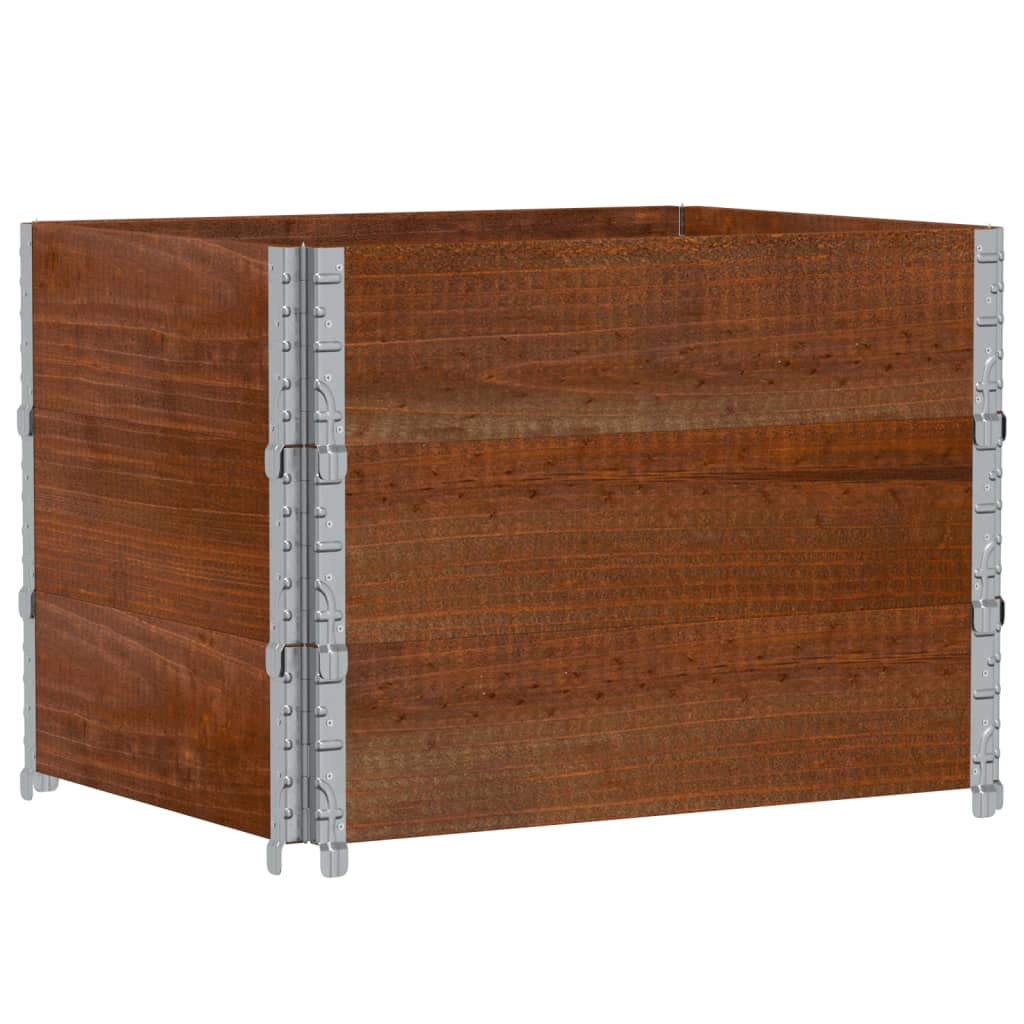 pallerammer 3 stk. 80x60 cm massivt fyrretræ brun