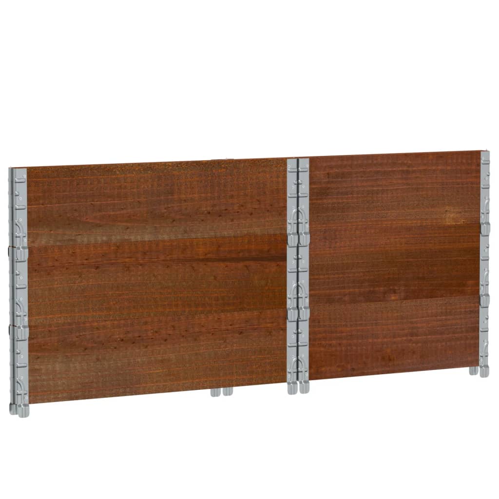 pallerammer 3 stk. 80x60 cm massivt fyrretræ brun