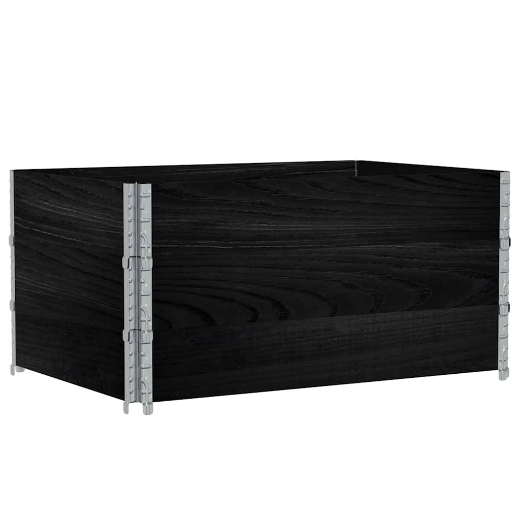 pallerammer 3 stk. 120x80 cm massivt fyrretræ sort