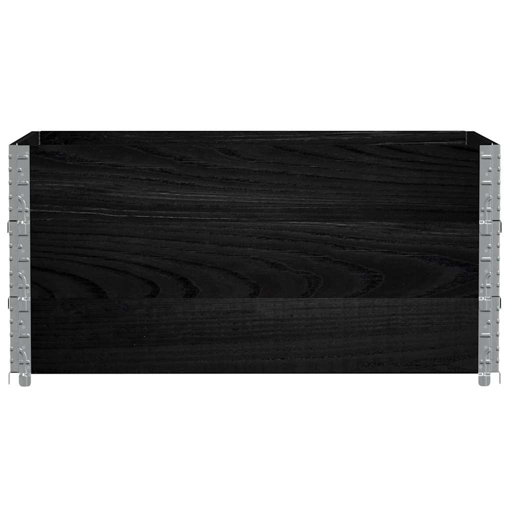 pallerammer 3 stk. 120x80 cm massivt fyrretræ sort