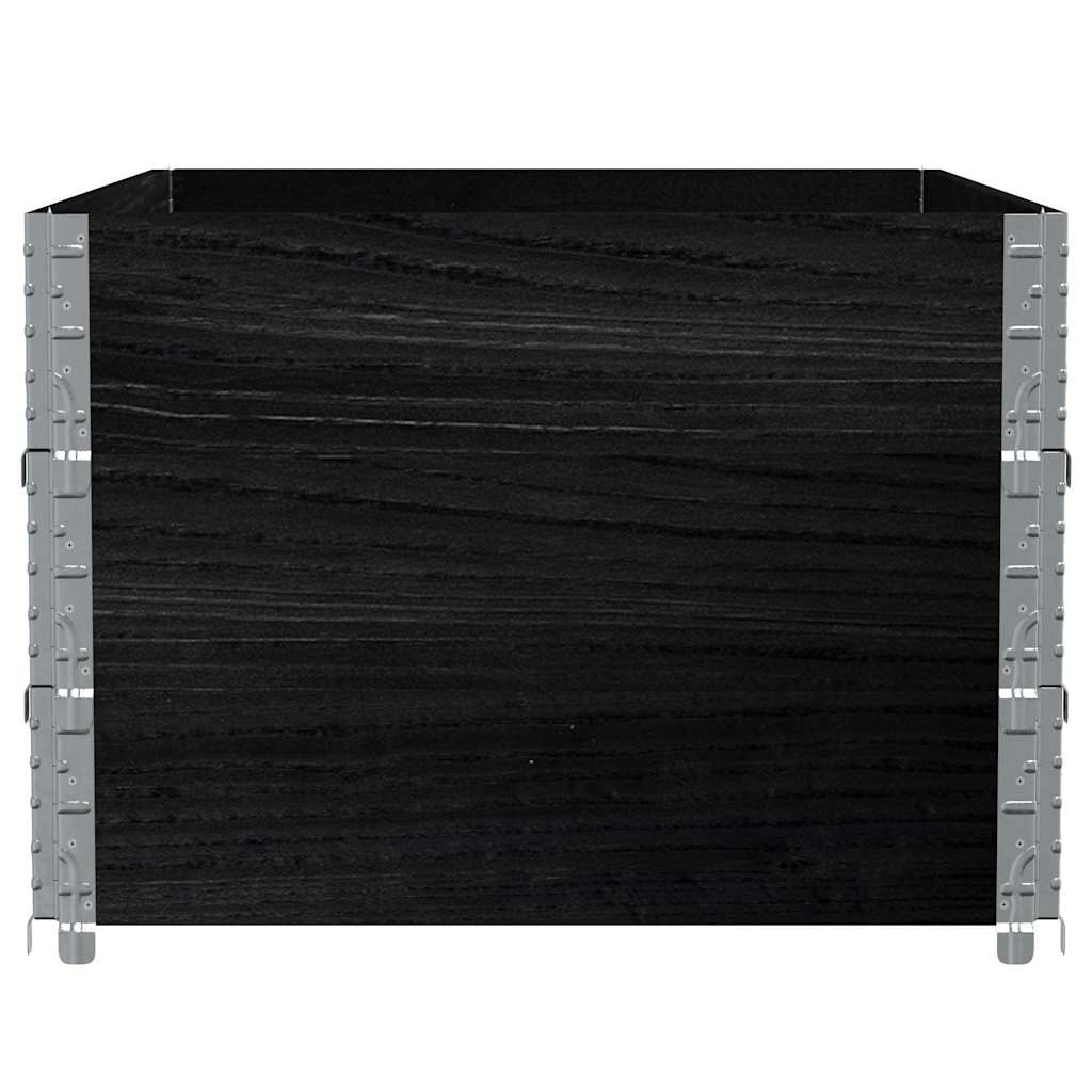 pallerammer 3 stk. 120x80 cm massivt fyrretræ sort