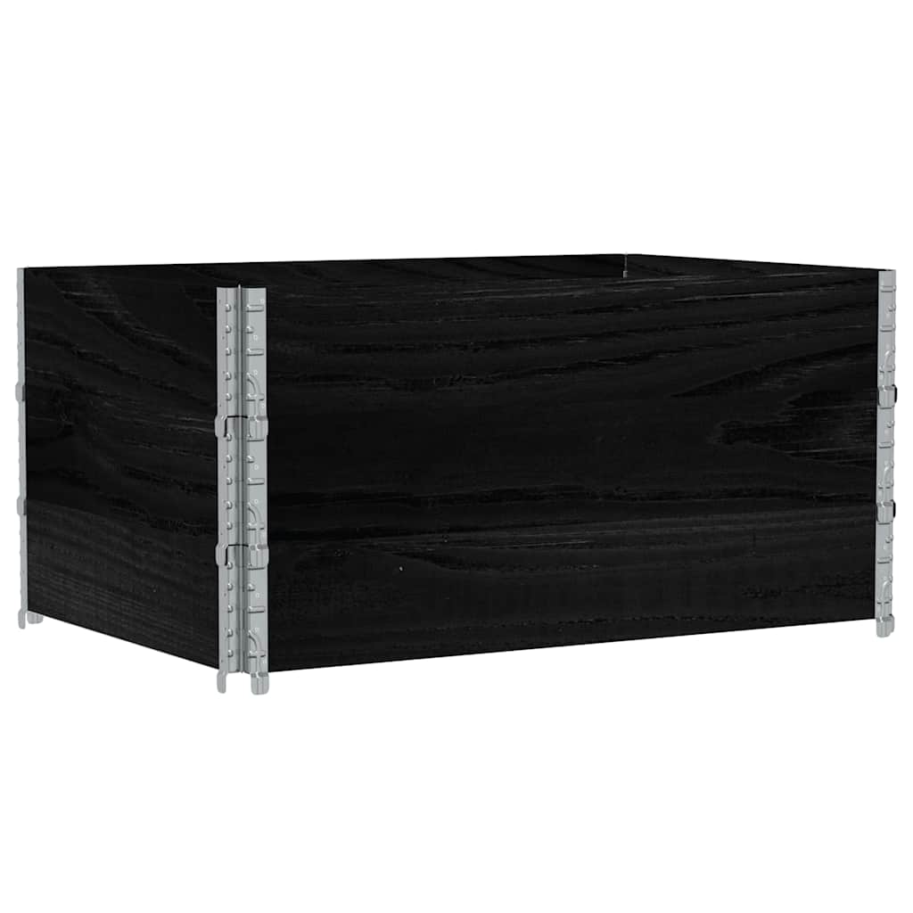 pallerammer 3 stk. 120x80 cm massivt fyrretræ sort