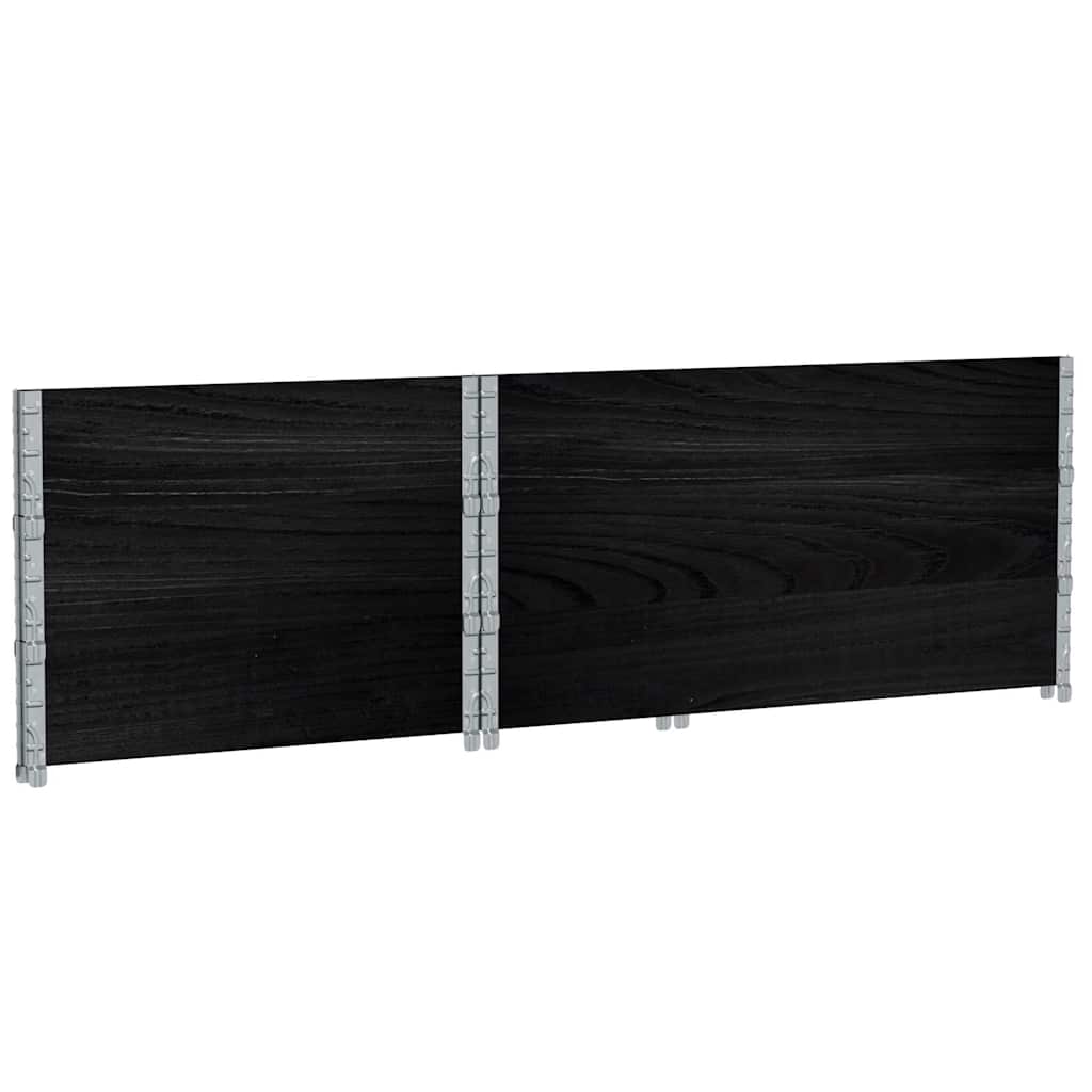 pallerammer 3 stk. 120x80 cm massivt fyrretræ sort