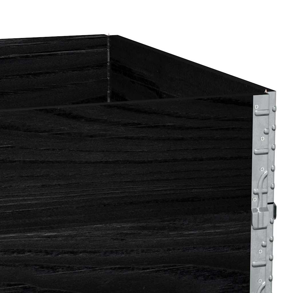 pallerammer 3 stk. 120x80 cm massivt fyrretræ sort