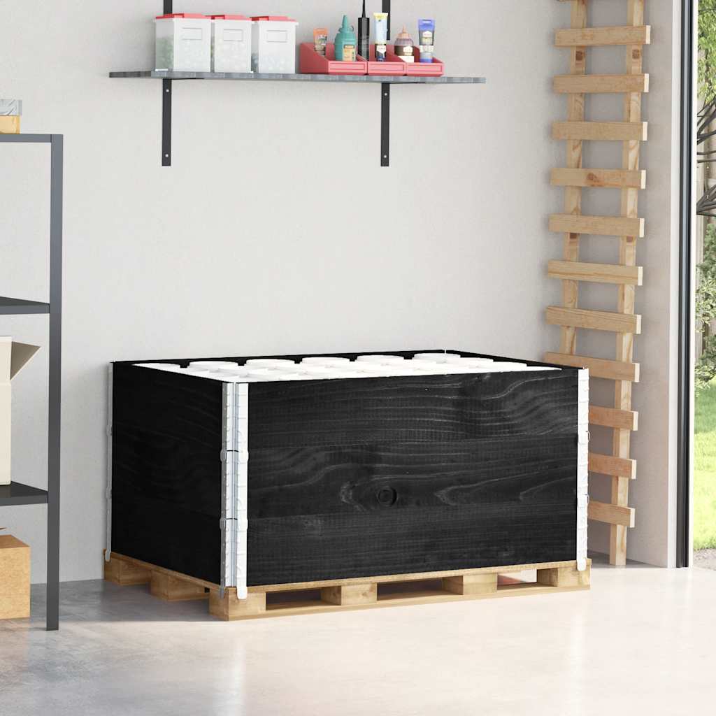 pallerammer 3 stk. 120x80 cm massivt fyrretræ sort