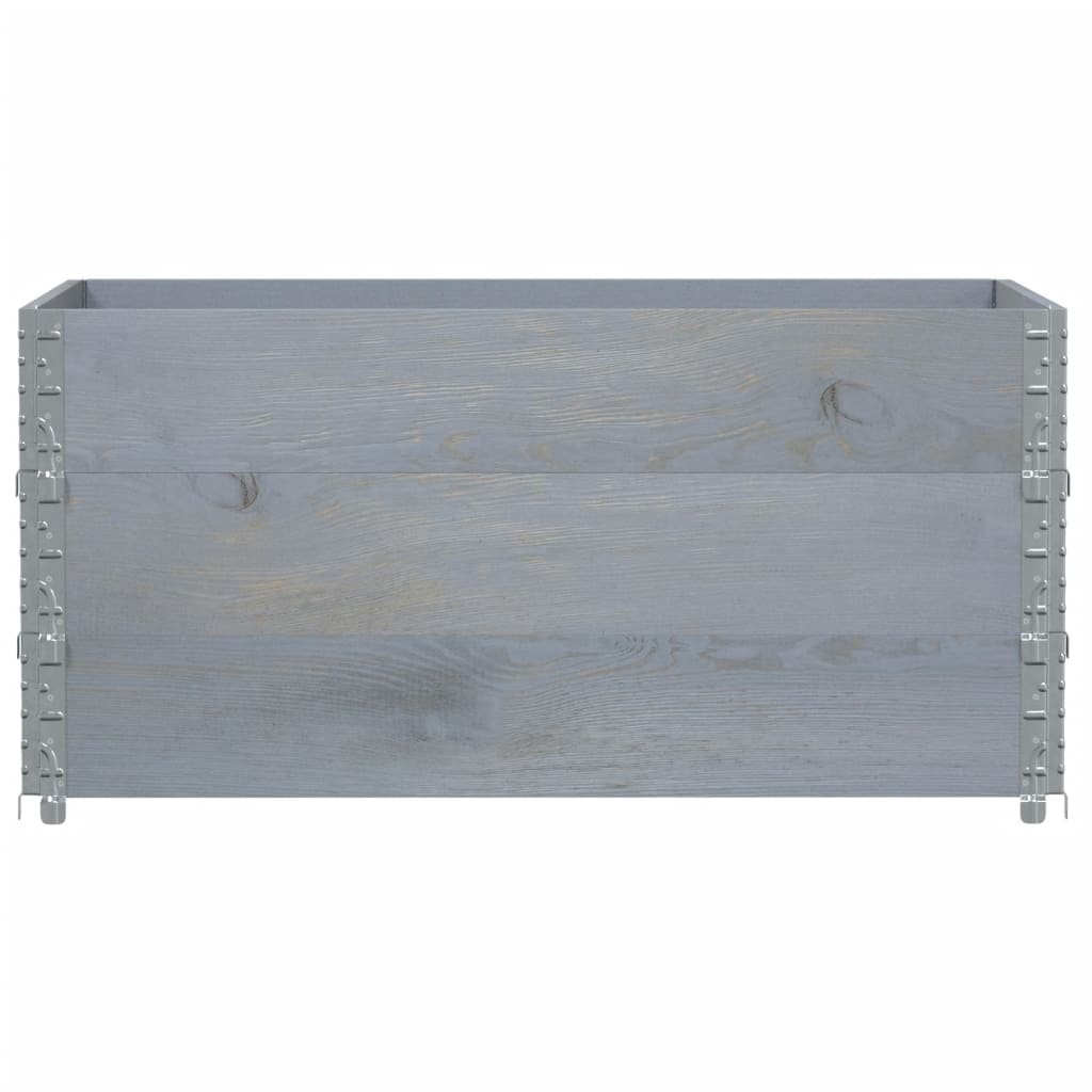 pallerammer 3 stk. 120x80 cm massivt fyrretræ grå