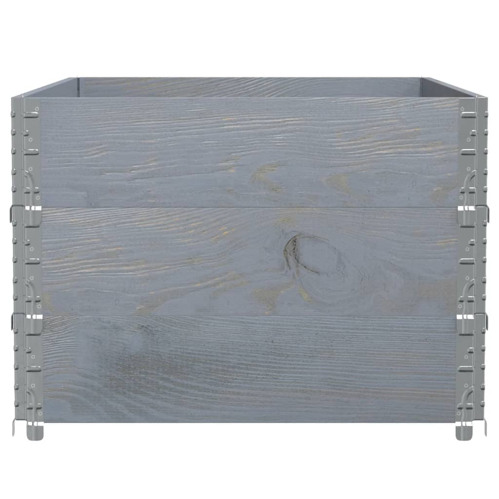 pallerammer 3 stk. 120x80 cm massivt fyrretræ grå