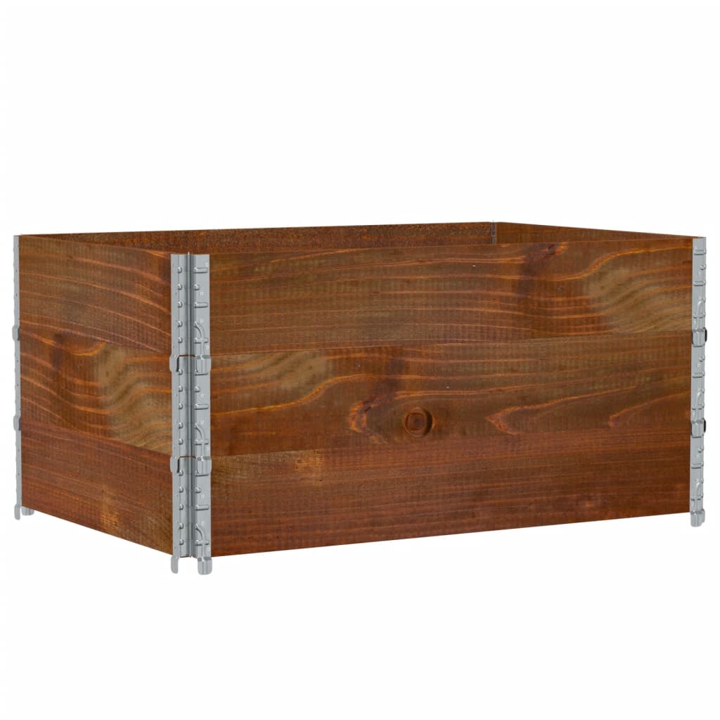 pallerammer 3 stk. 120x80 cm massivt fyrretræ brun