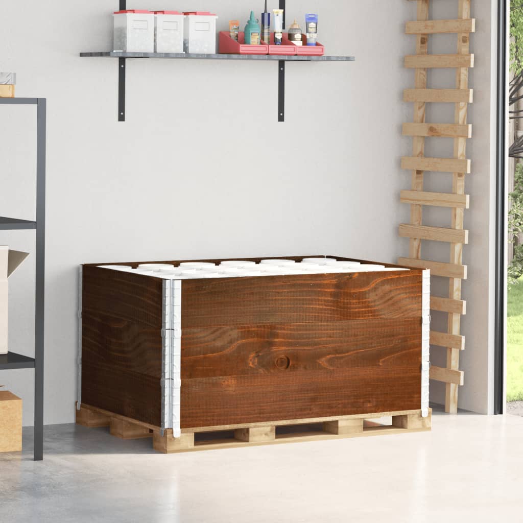 pallerammer 3 stk. 120x80 cm massivt fyrretræ brun