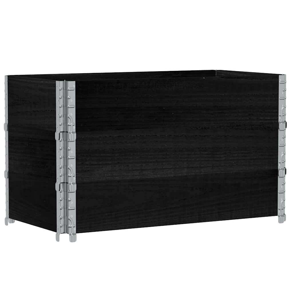 pallerammer 3 stk. 100x50 cm massivt fyrretræ sort