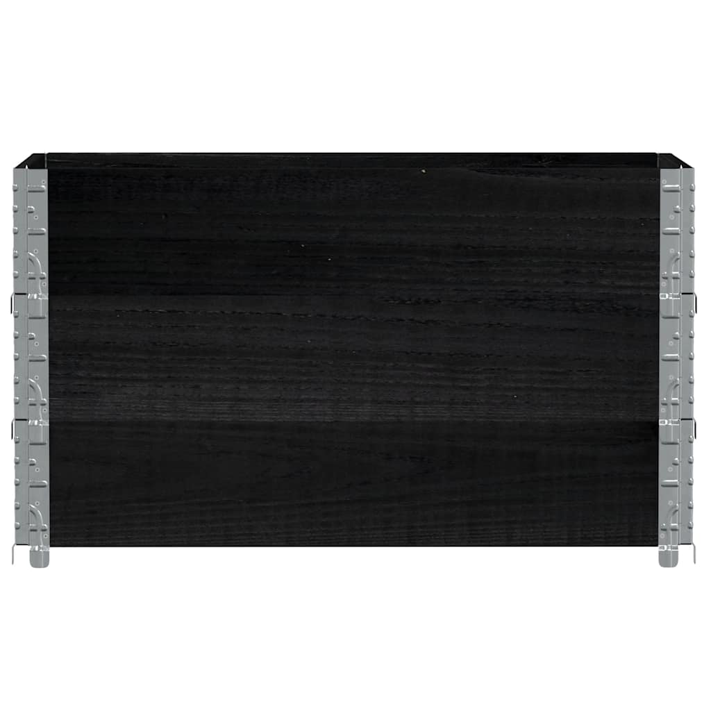 pallerammer 3 stk. 100x50 cm massivt fyrretræ sort