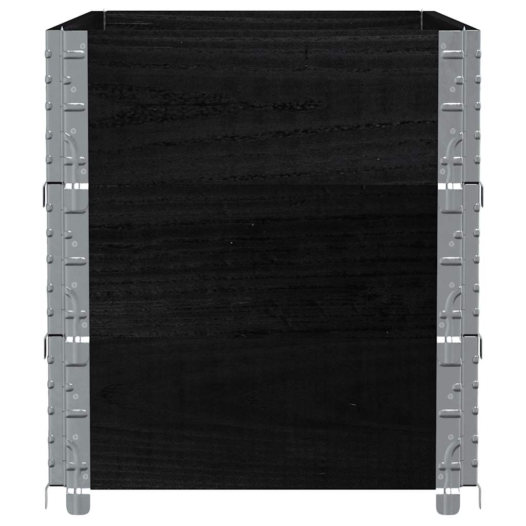 pallerammer 3 stk. 100x50 cm massivt fyrretræ sort