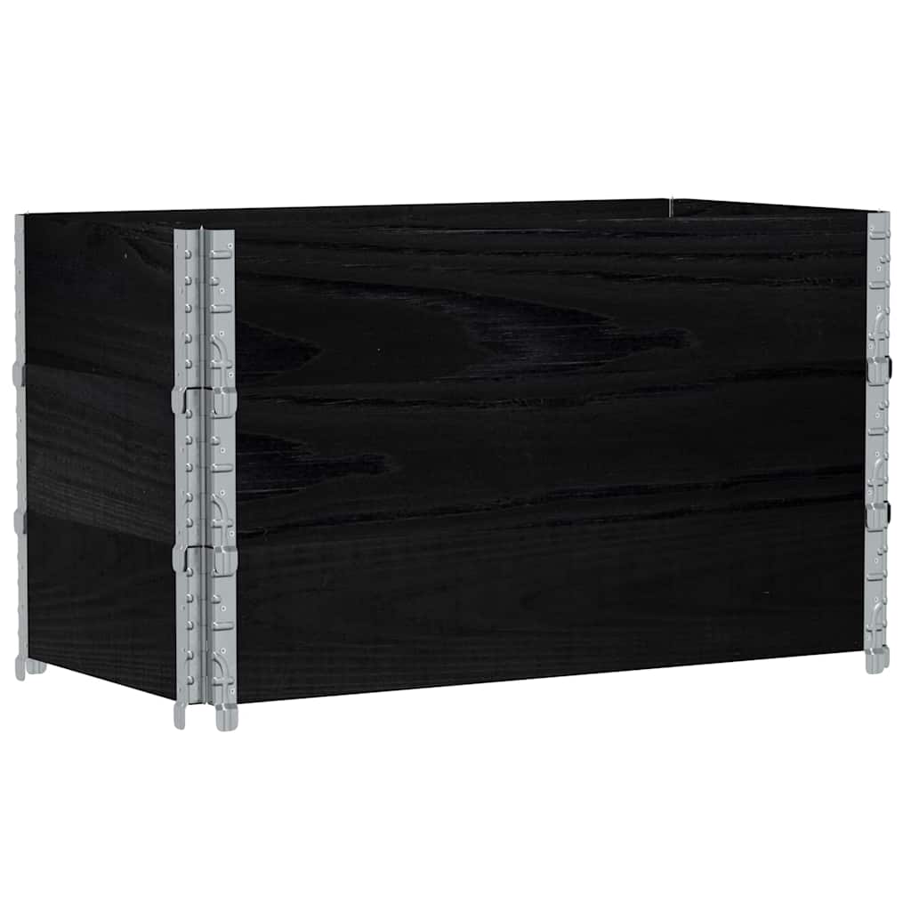 pallerammer 3 stk. 100x50 cm massivt fyrretræ sort