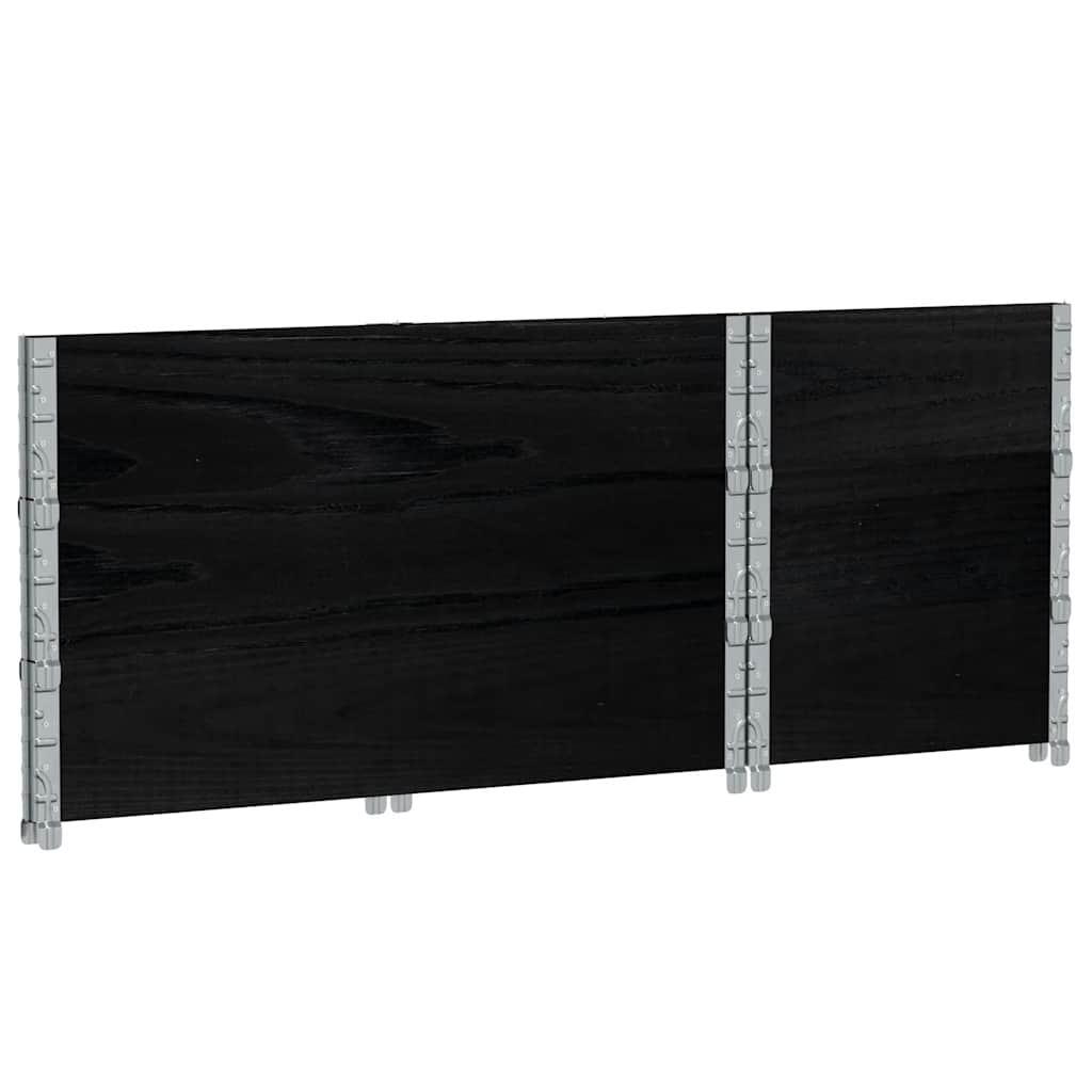 pallerammer 3 stk. 100x50 cm massivt fyrretræ sort