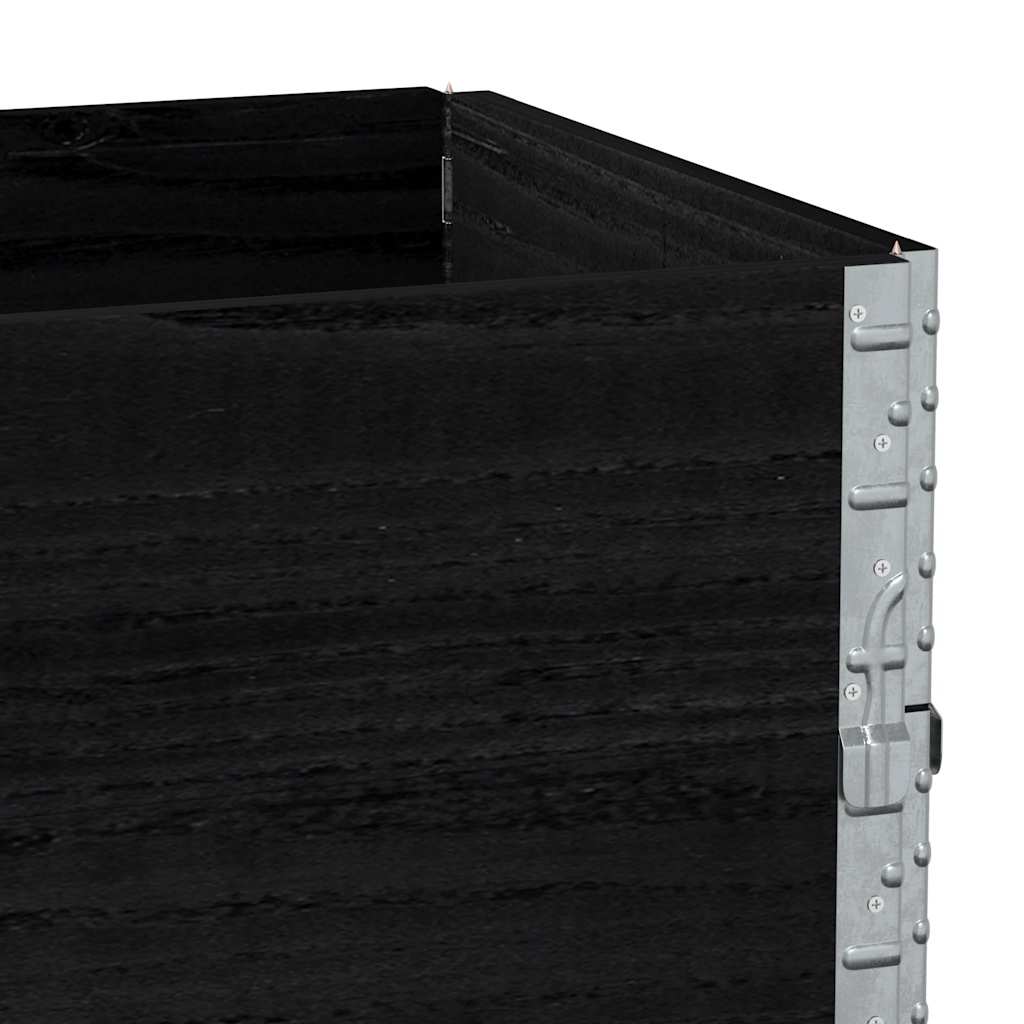pallerammer 3 stk. 100x50 cm massivt fyrretræ sort