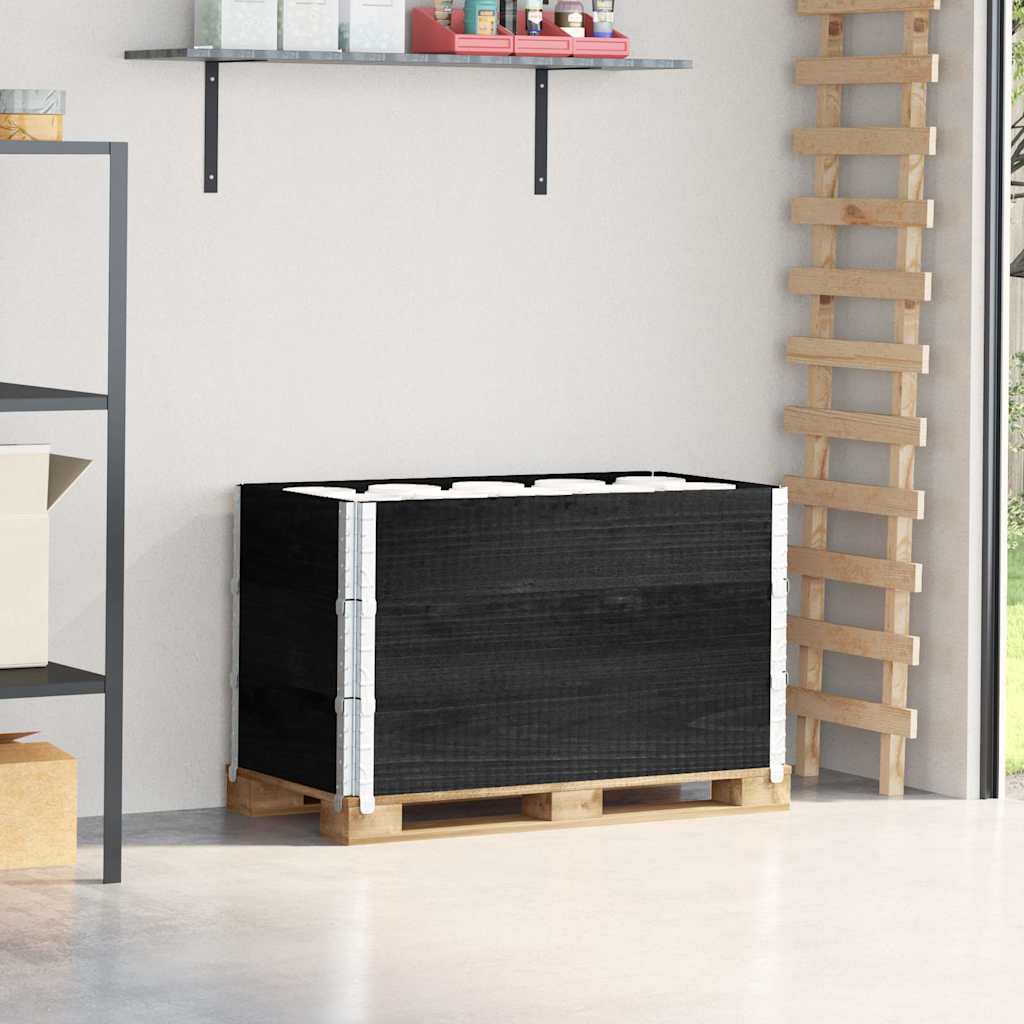 pallerammer 3 stk. 100x50 cm massivt fyrretræ sort