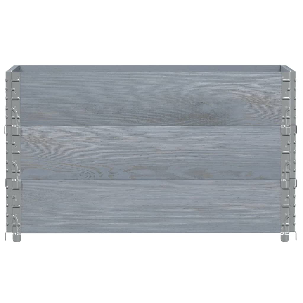 pallerammer 3 stk. 100x50 cm massivt fyrretræ grå