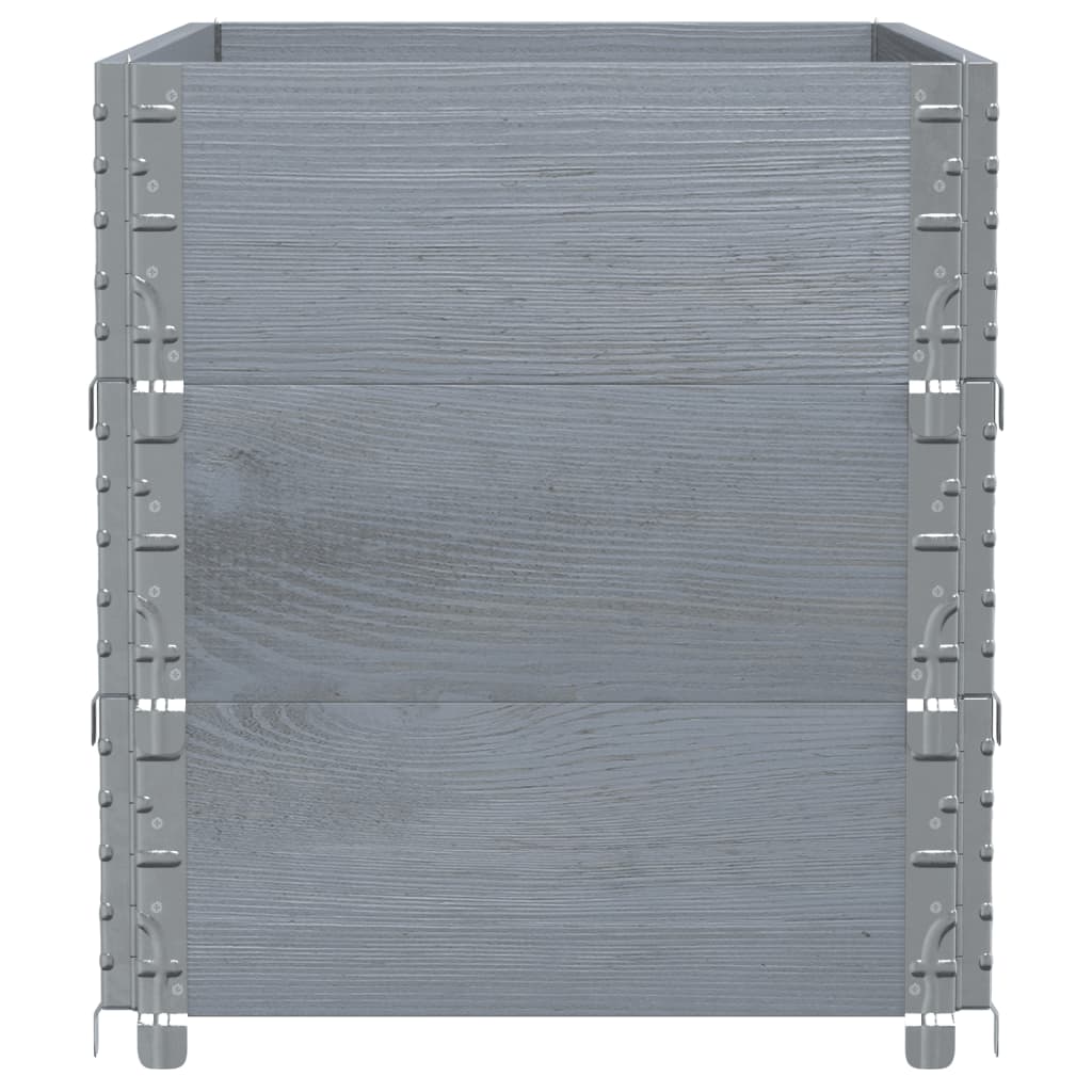 pallerammer 3 stk. 100x50 cm massivt fyrretræ grå