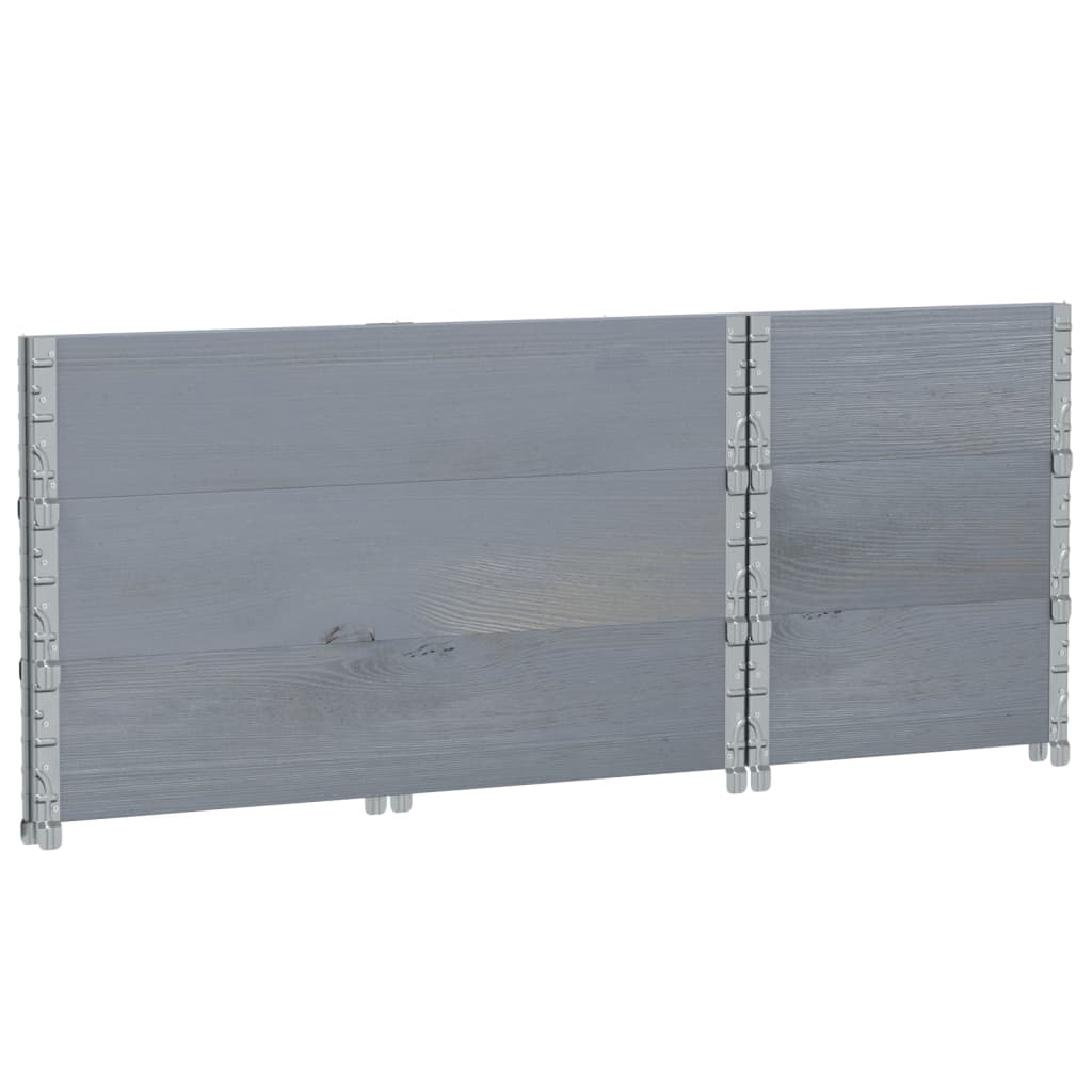 pallerammer 3 stk. 100x50 cm massivt fyrretræ grå