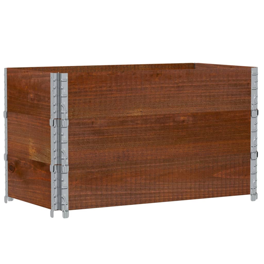 pallerammer 3 stk. 100x50 cm massivt fyrretræ brun