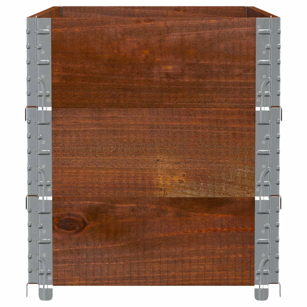 pallerammer 3 stk. 100x50 cm massivt fyrretræ brun