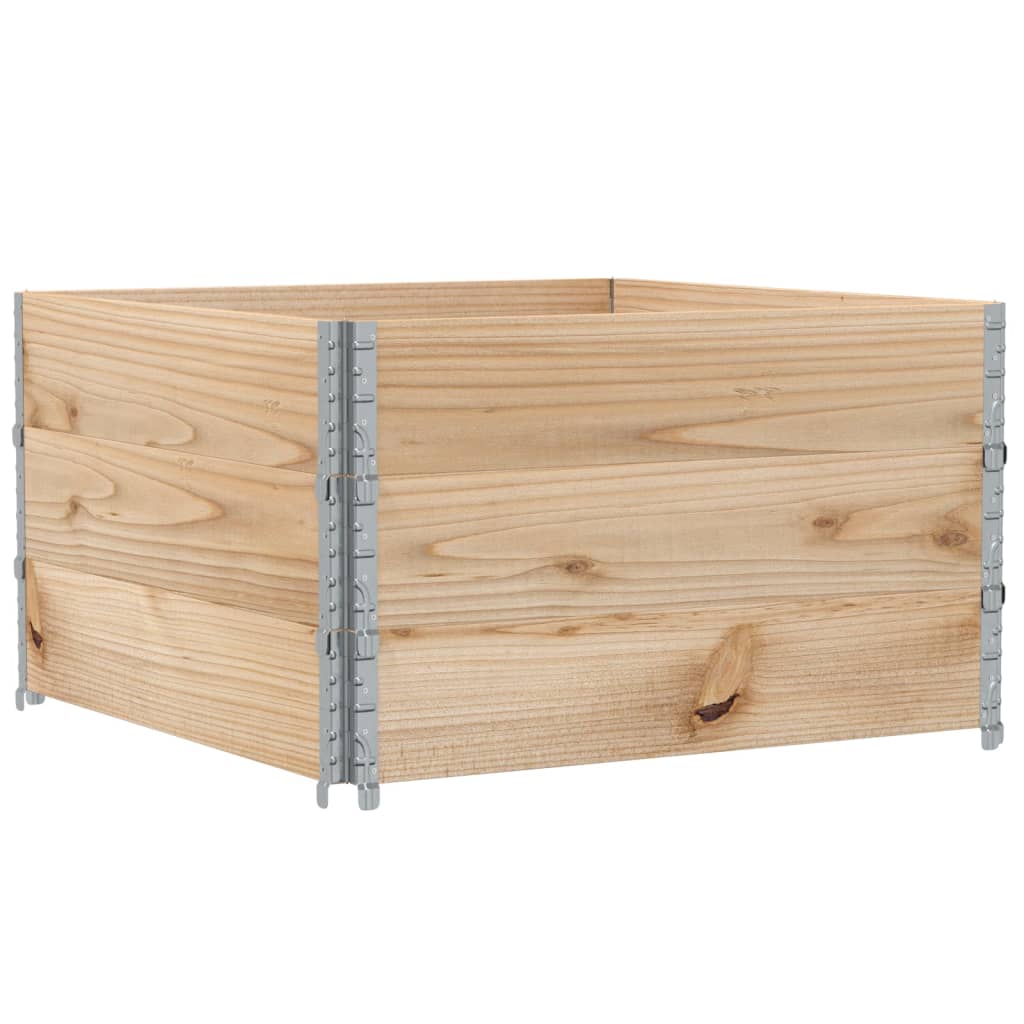 pallerammer 3 stk. 100x100 cm massivt fyrretræ