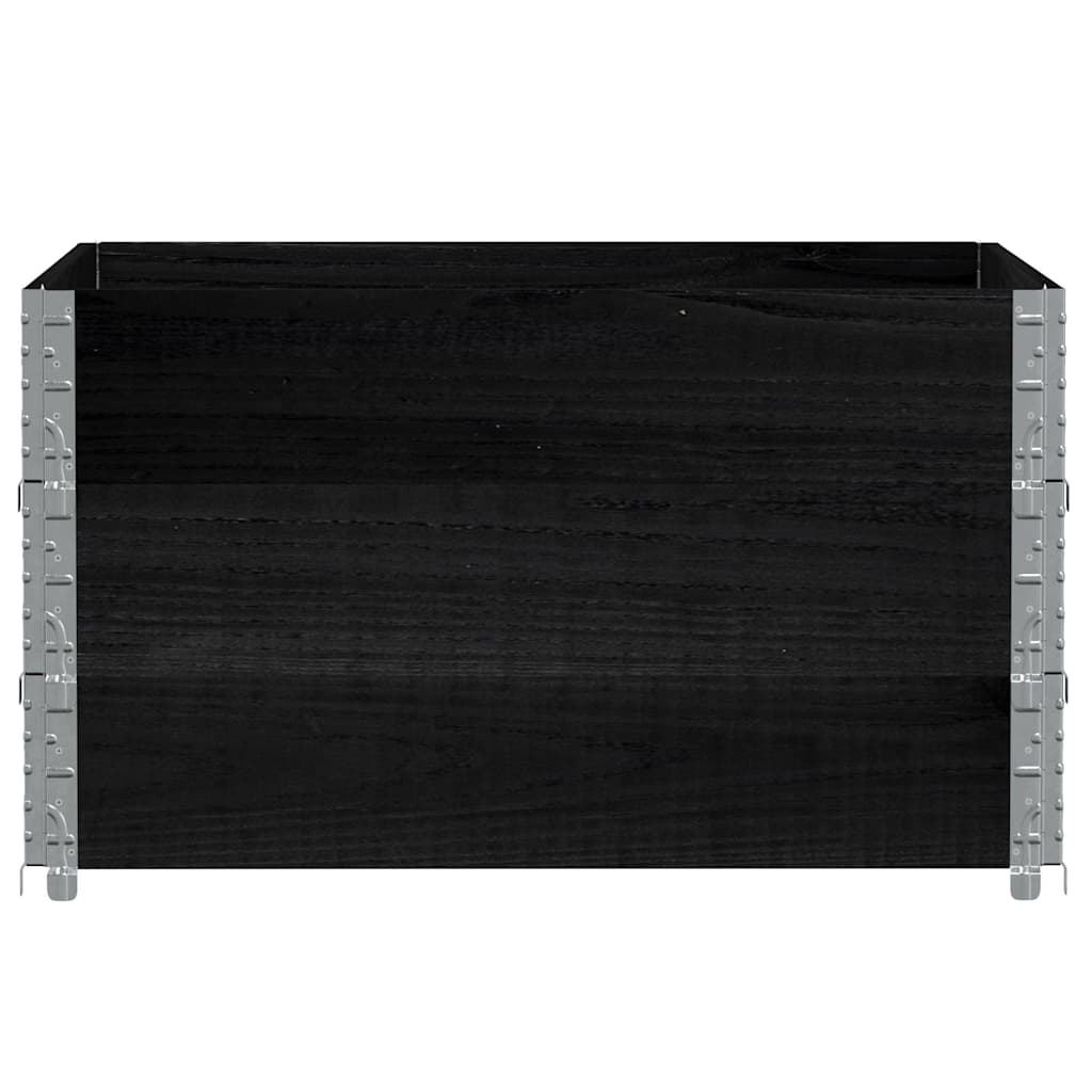 pallerammer 3 stk. 100x100 cm massivt fyrretræ sort