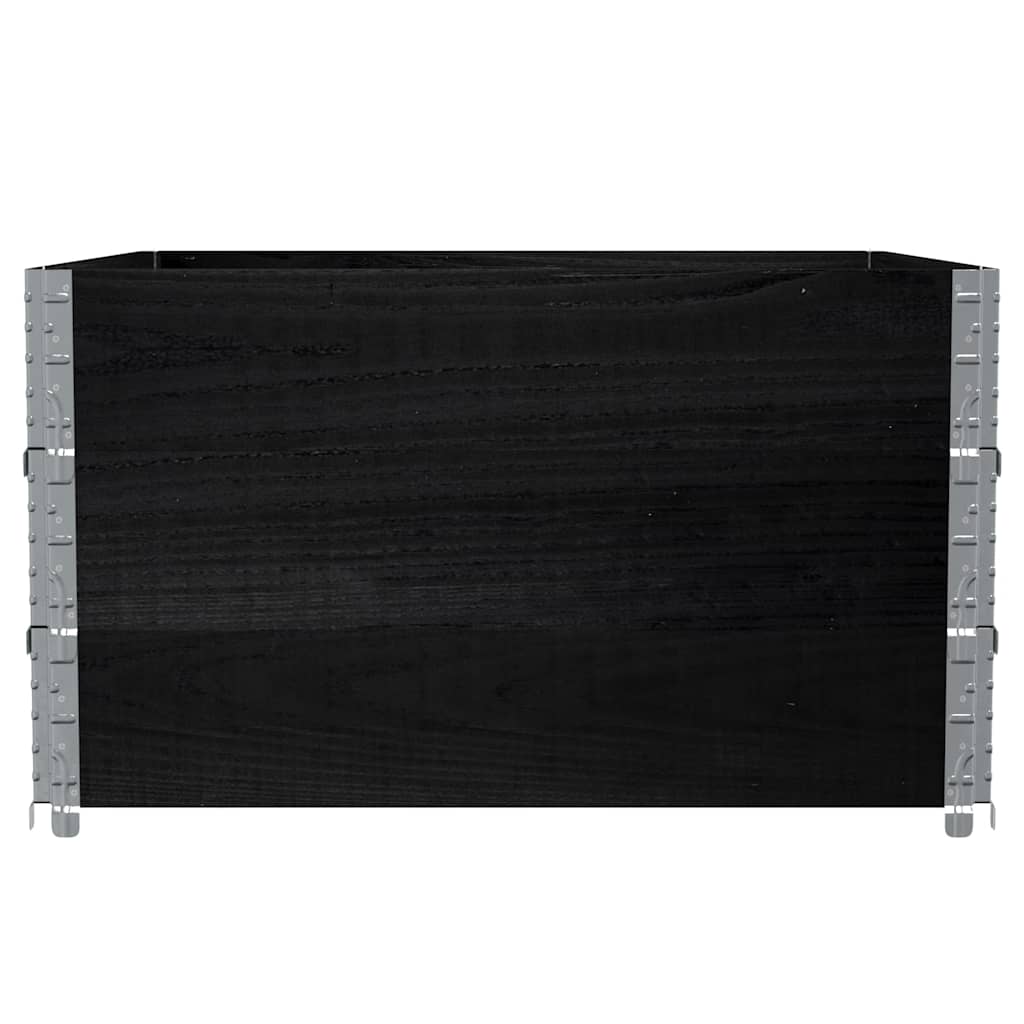 pallerammer 3 stk. 100x100 cm massivt fyrretræ sort