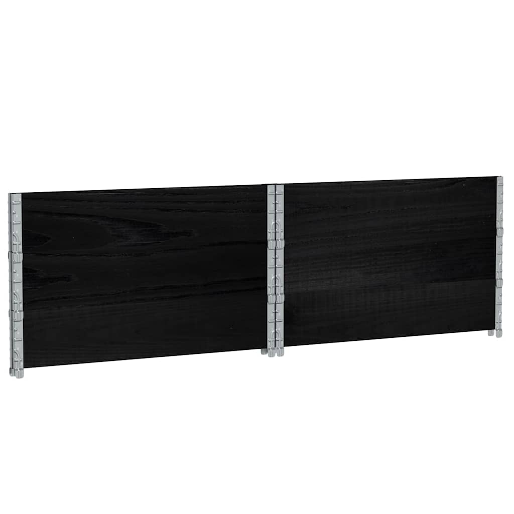 pallerammer 3 stk. 100x100 cm massivt fyrretræ sort