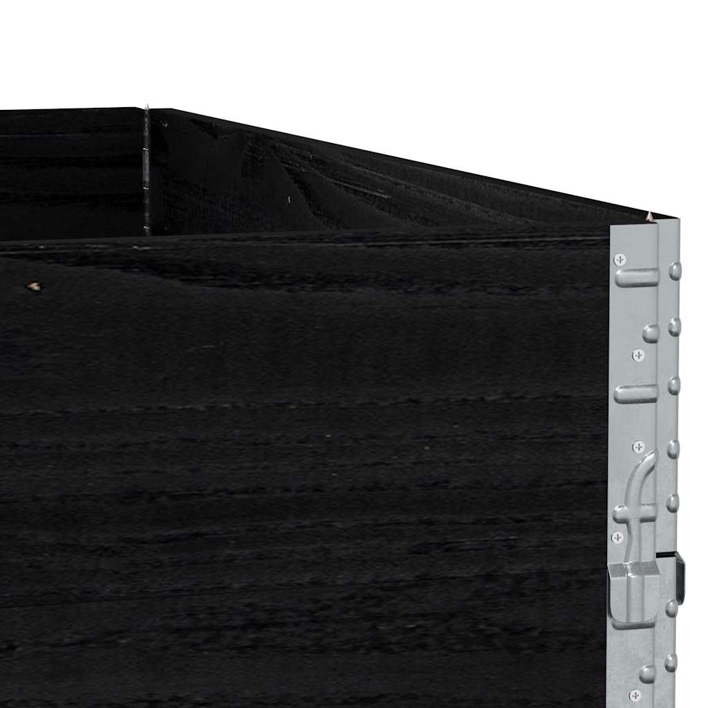 pallerammer 3 stk. 100x100 cm massivt fyrretræ sort