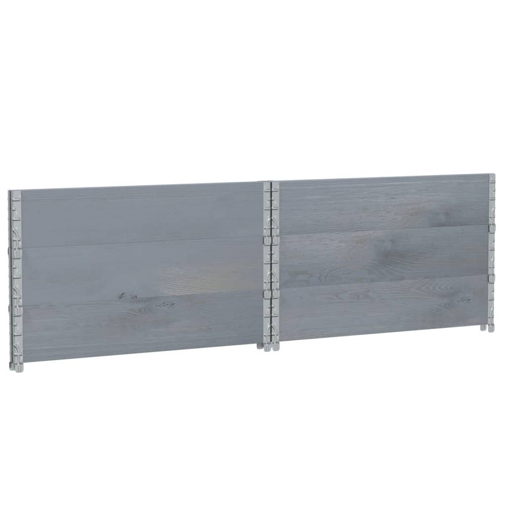 pallerammer 3 stk. 100x100 cm massivt fyrretræ grå