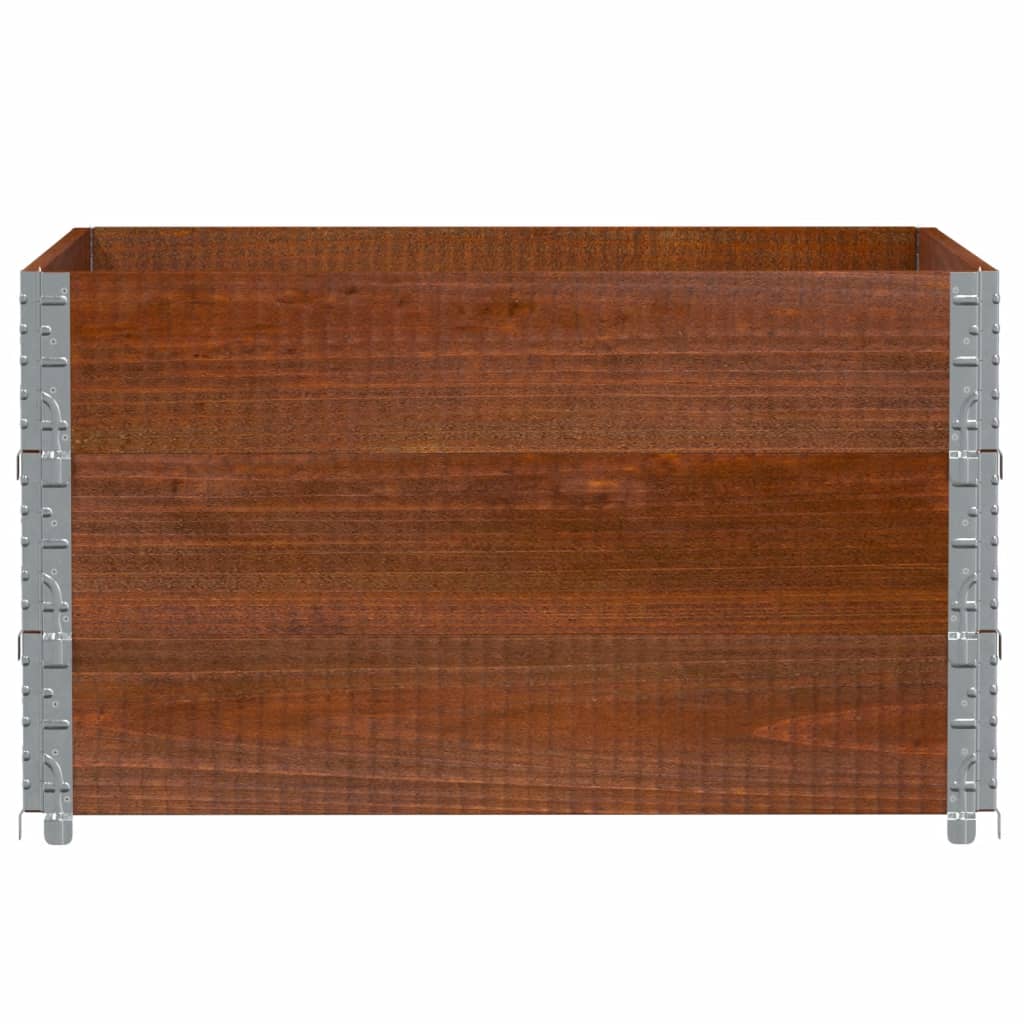 pallerammer 3 stk. 100x100 cm massivt fyrretræ brun