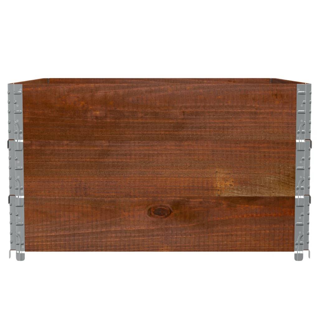pallerammer 3 stk. 100x100 cm massivt fyrretræ brun