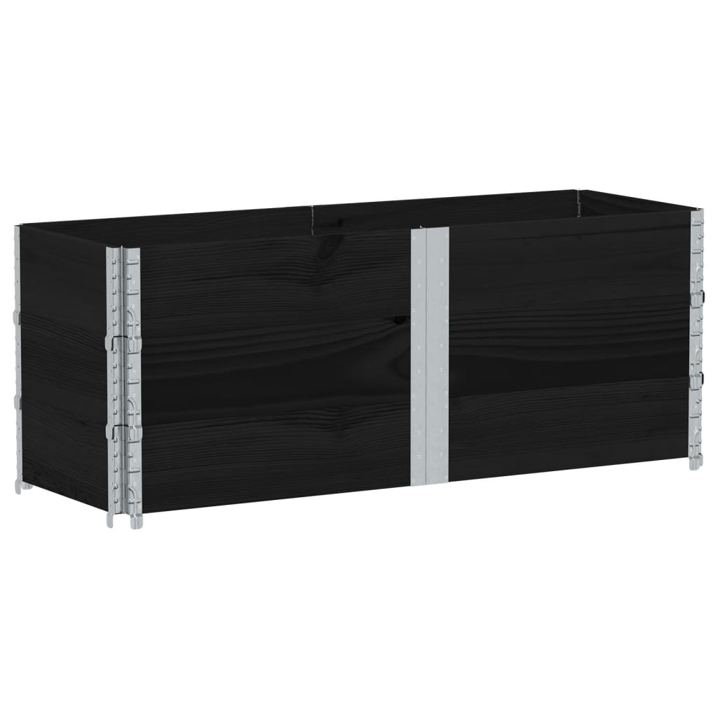 pallerammer 3 stk. 150x50 cm massivt fyrretræ sort