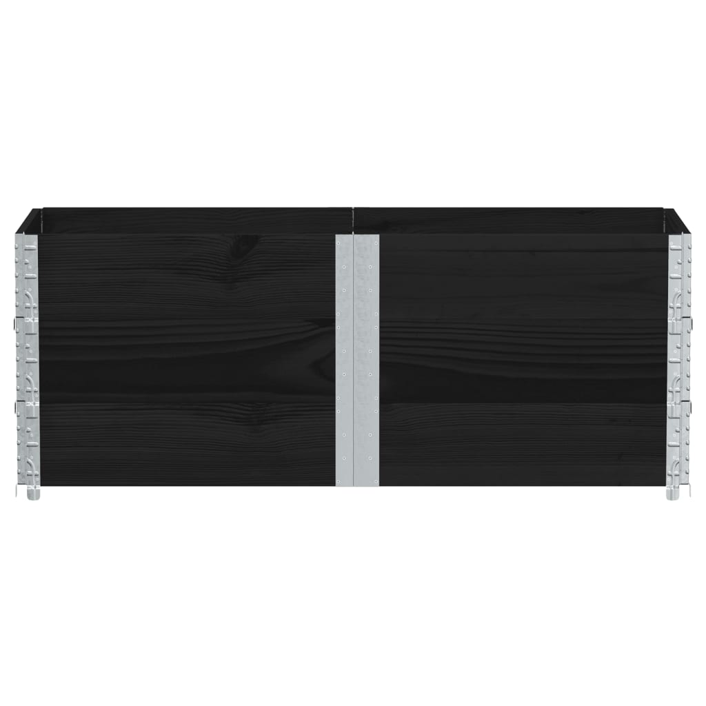 pallerammer 3 stk. 150x50 cm massivt fyrretræ sort