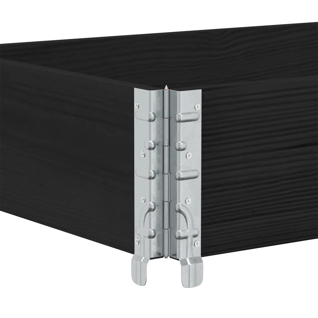 pallerammer 3 stk. 150x50 cm massivt fyrretræ sort