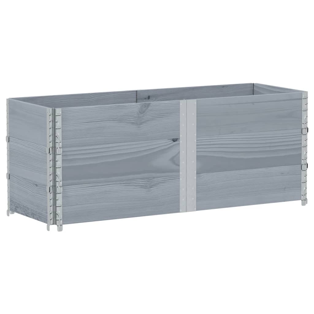pallerammer 3 stk. 150x50 cm massivt fyrretræ grå
