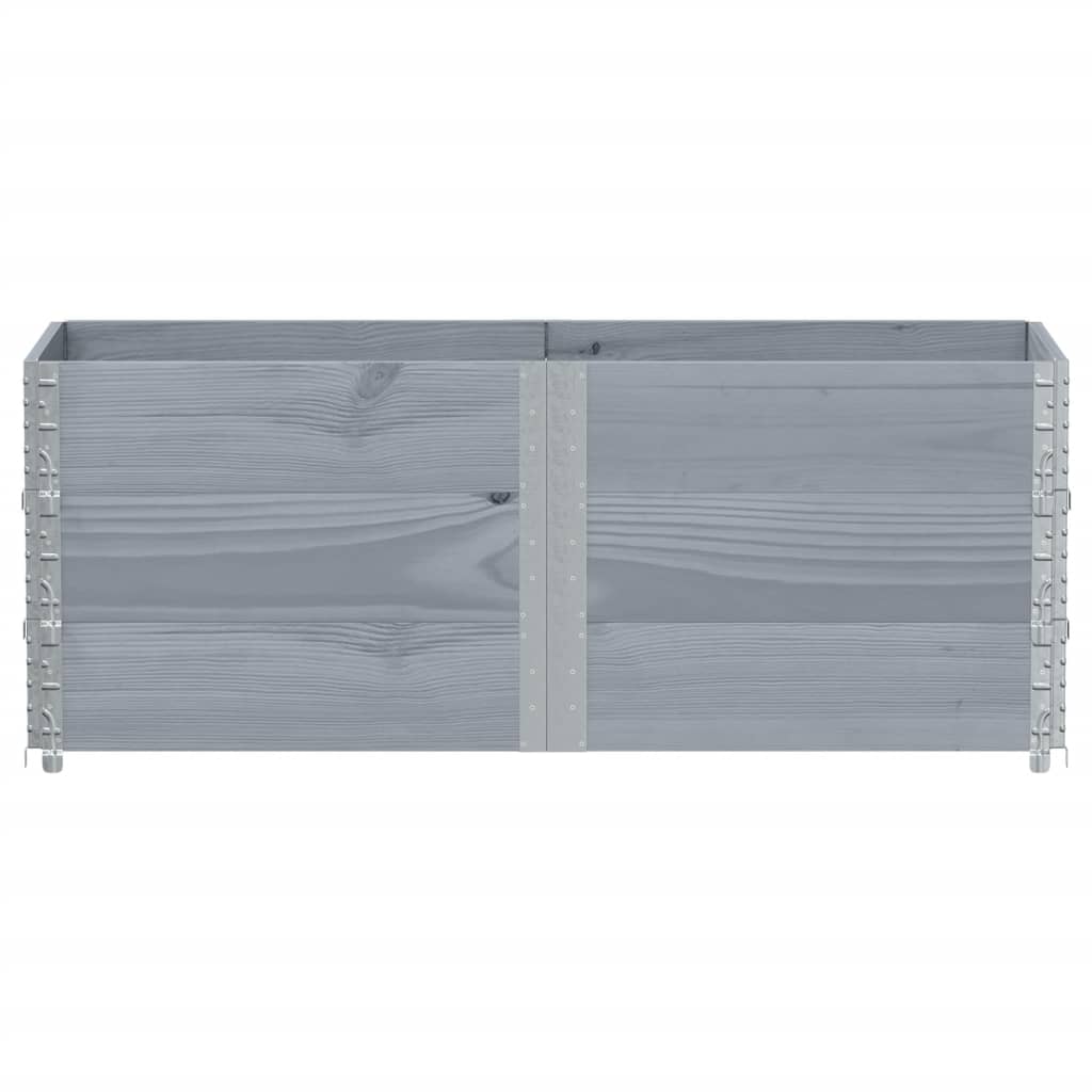pallerammer 3 stk. 150x50 cm massivt fyrretræ grå