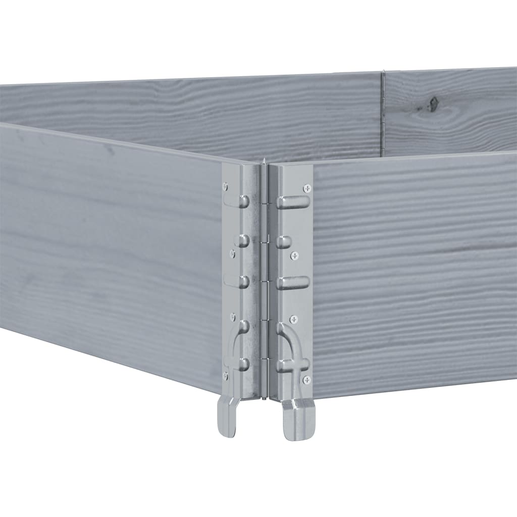 pallerammer 3 stk. 150x50 cm massivt fyrretræ grå