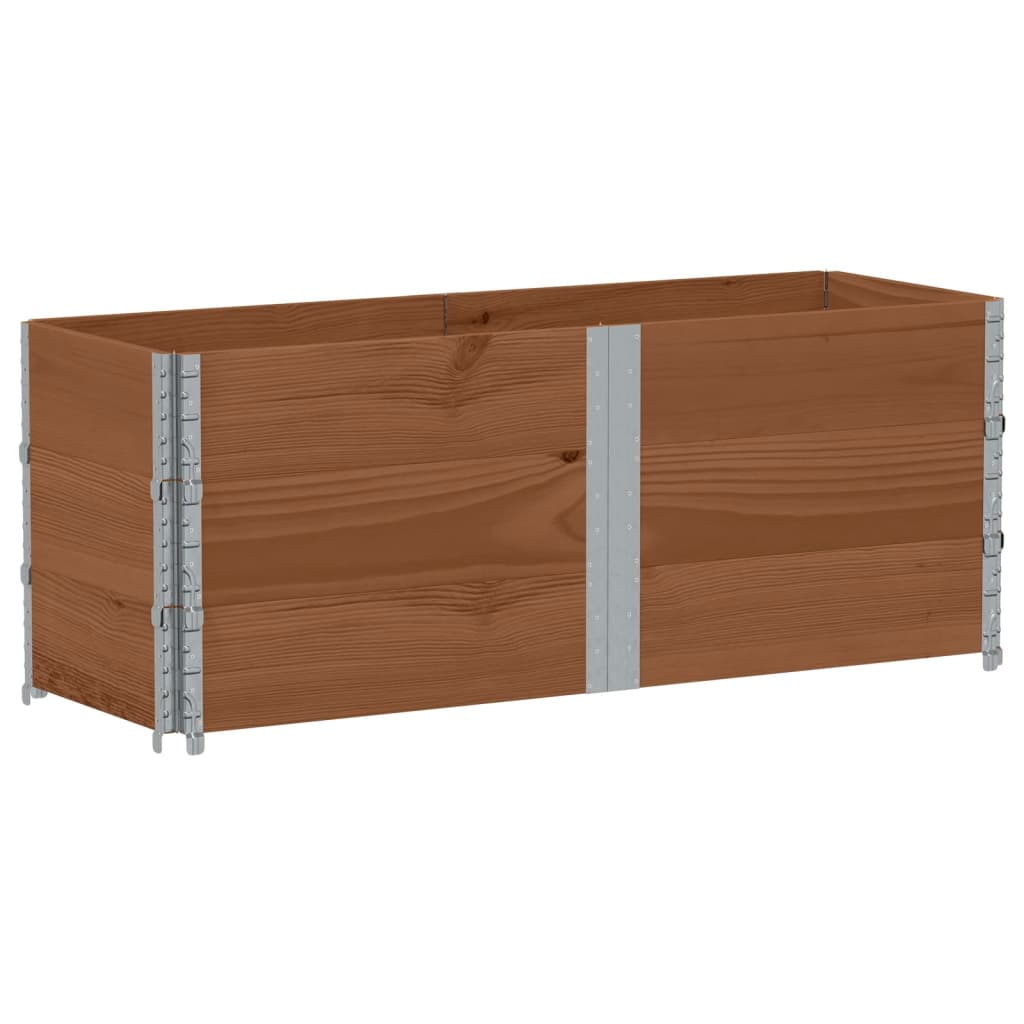 pallerammer 3 stk. 150x50 cm massivt fyrretræ brun