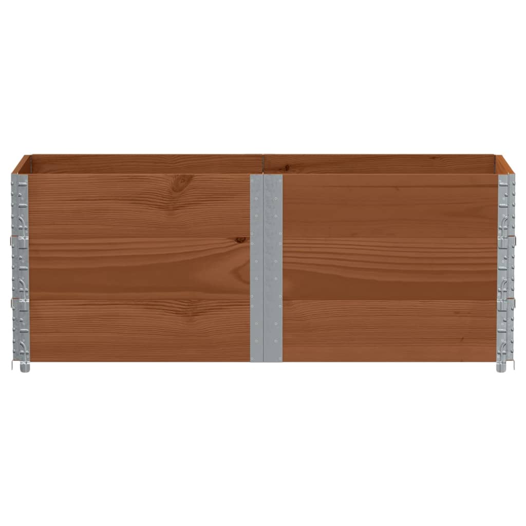pallerammer 3 stk. 150x50 cm massivt fyrretræ brun