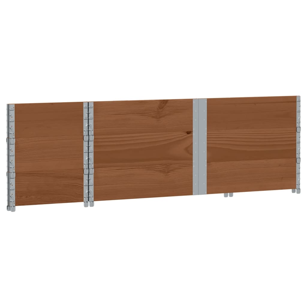 pallerammer 3 stk. 150x50 cm massivt fyrretræ brun