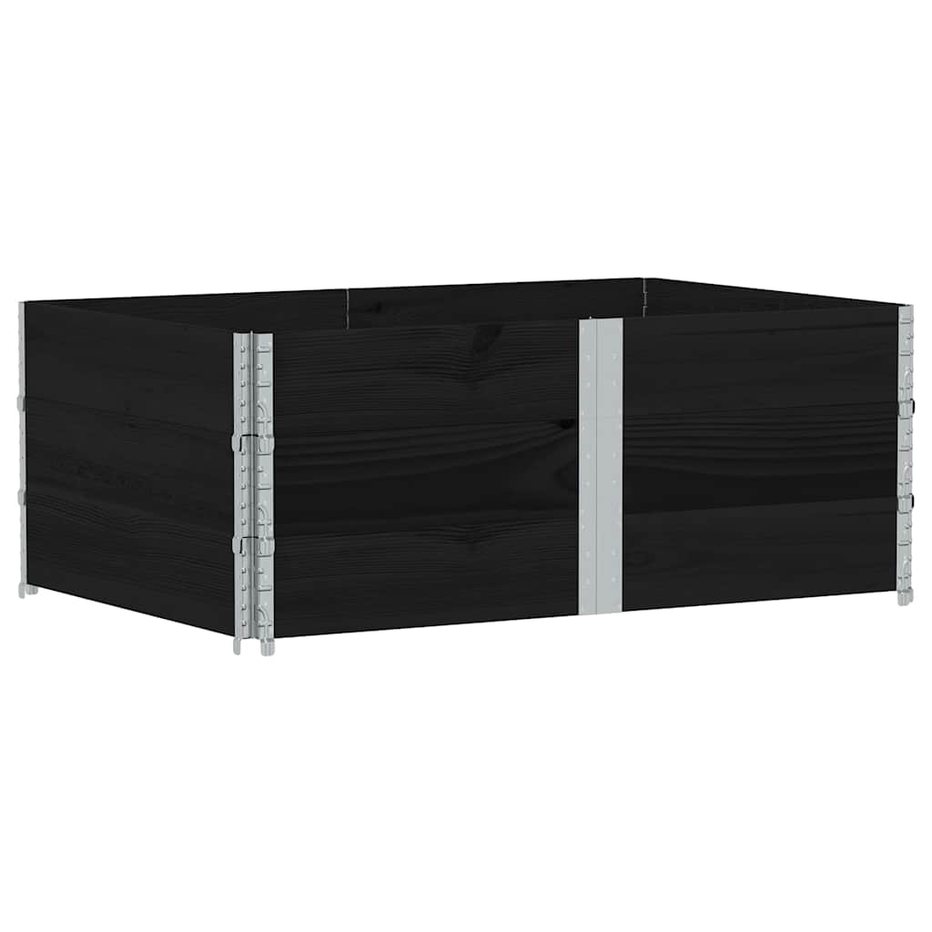 pallerammer 3 stk. 150x100 cm massivt fyrretræ sort