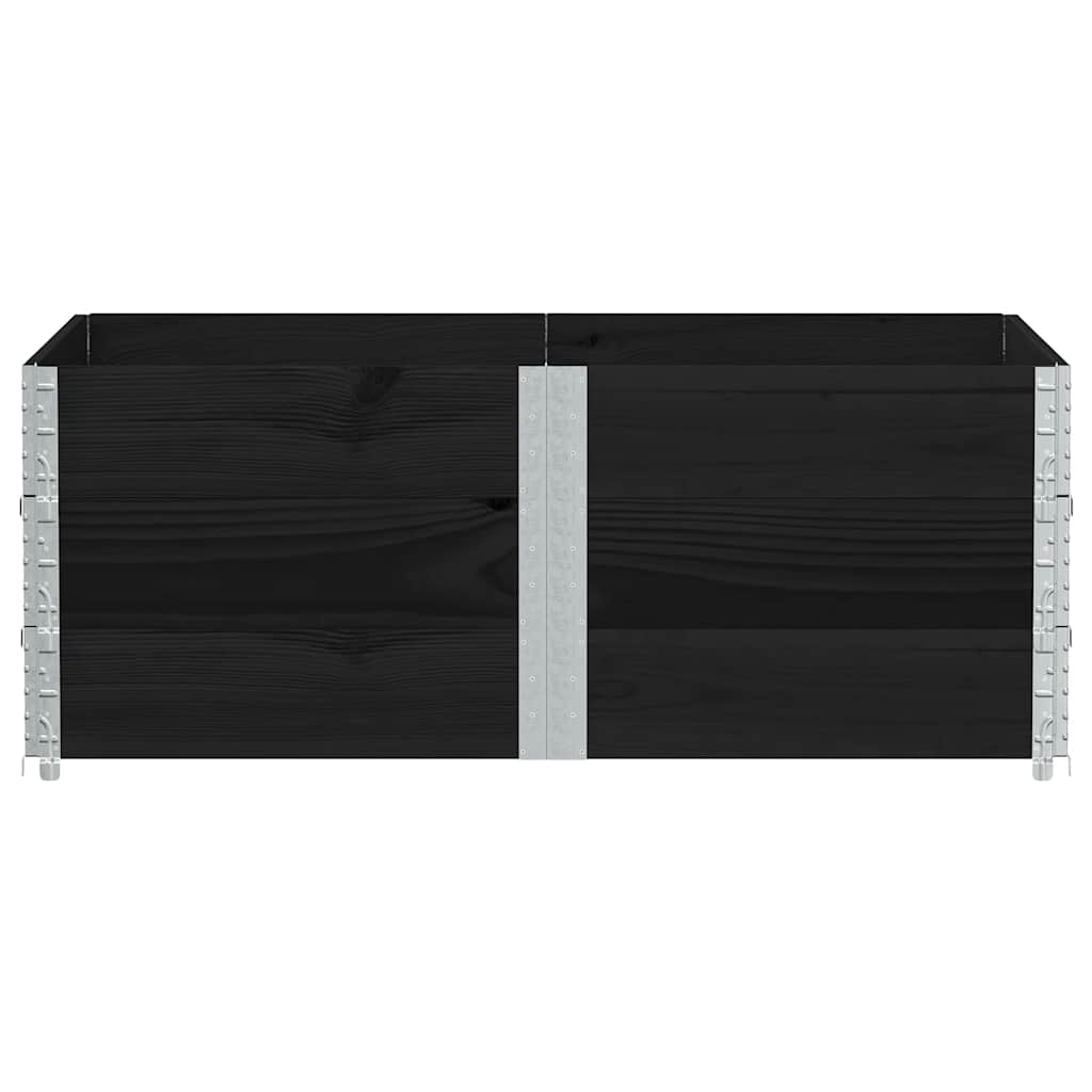 pallerammer 3 stk. 150x100 cm massivt fyrretræ sort