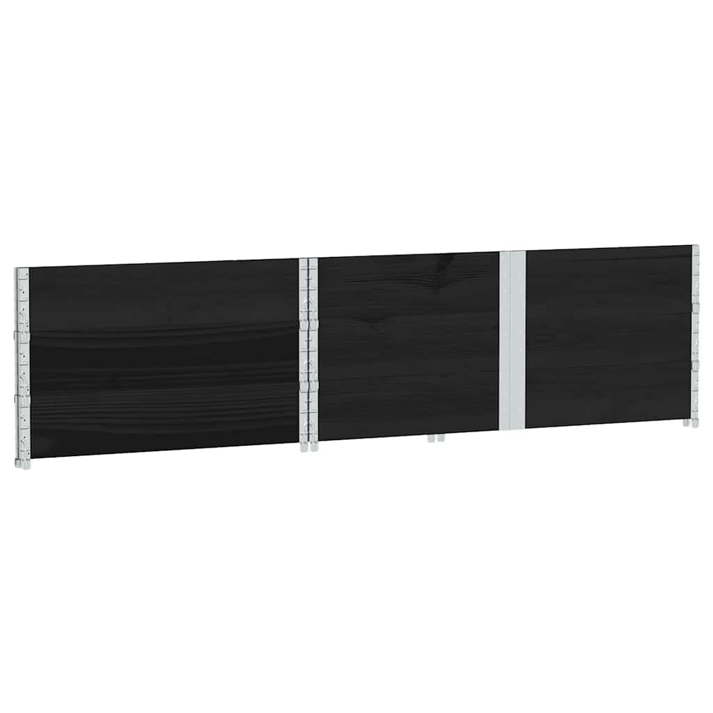pallerammer 3 stk. 150x100 cm massivt fyrretræ sort