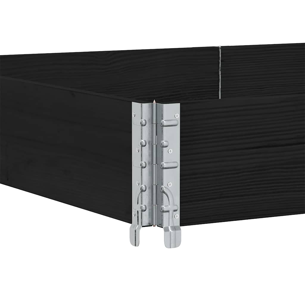 pallerammer 3 stk. 150x100 cm massivt fyrretræ sort