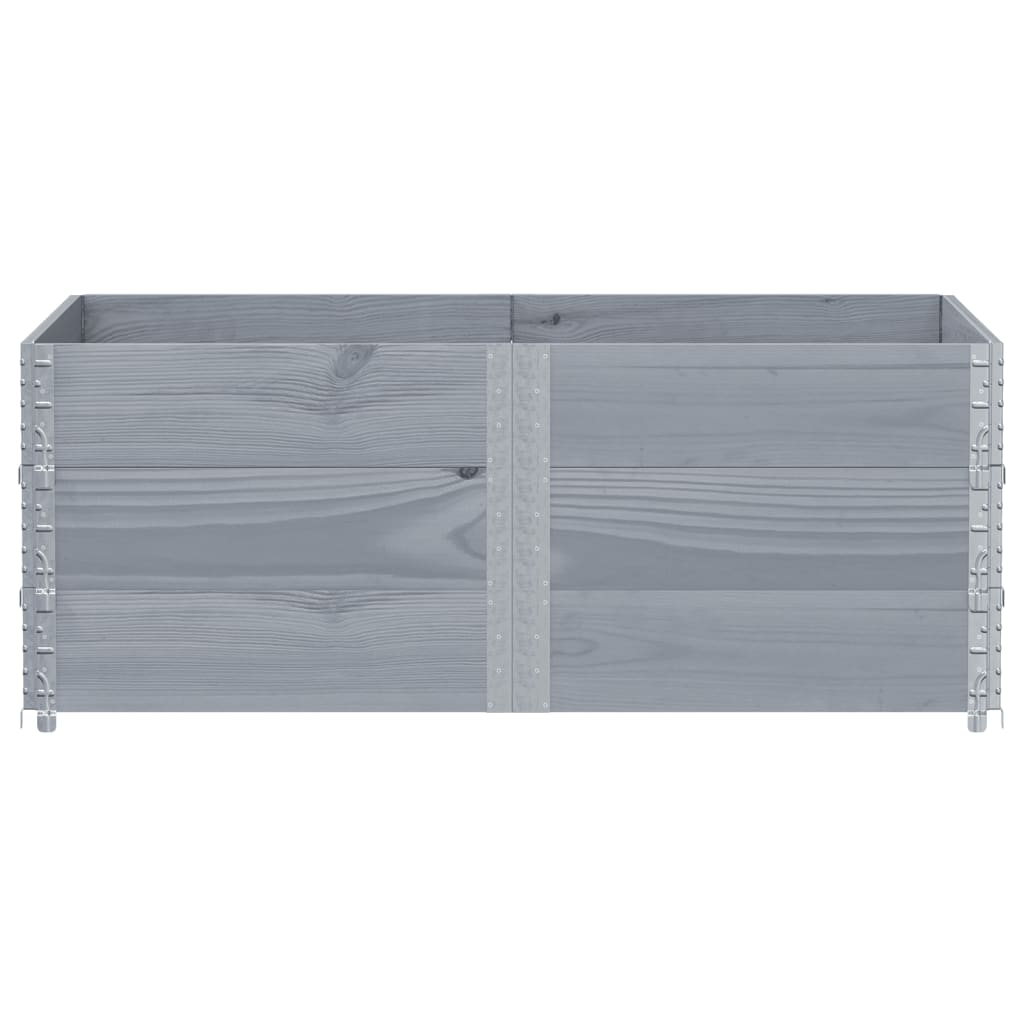 pallerammer 3 stk. 150x100 cm massivt fyrretræ grå