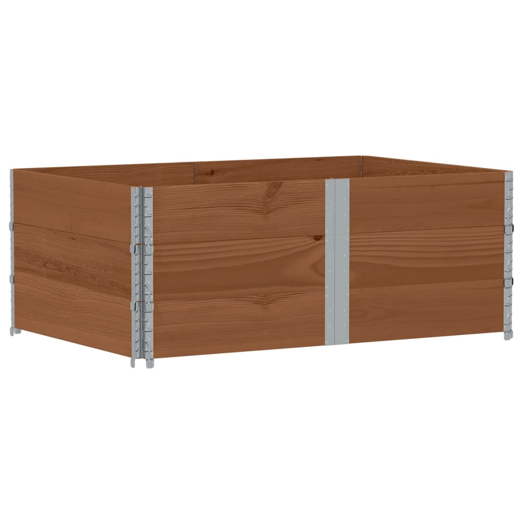 pallerammer 3 stk. 150x100 cm massivt fyrretræ brun
